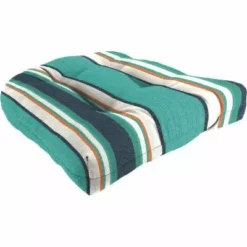 Jordan Manufacturing Set Of 2 Outdoor 18" Wicker Chair Cushions-Sunbrella TOKEN SURFSIDE GLEN RAVEN