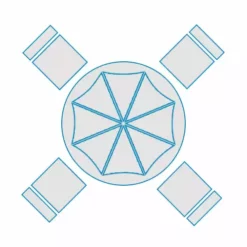 Outdoor Patio Sales 41 The Outdoor Patio Store 5pc Dining And Umbrella Cover Set | 1x Umbrella Cover, 1x Round Dining Table Cover, 4x Regular Chair Covers Patio Furniture Covers