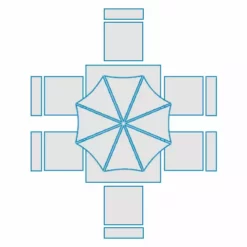 Outdoor Patio Sales 37 The Outdoor Patio Store Patio Furniture Covers 7pc Dining And Umbrella Cover Set | 1x Umbrella Cover, 1x Rectangular Dining Table Cover, 6x Regular Chair Covers