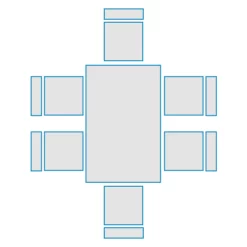 Outdoor Patio Sales 35 TOPS Patio Furniture Covers 7pc Dining Cover Set | 1x Rectangular Dining Table Cover, 6x Regular Chair Covers