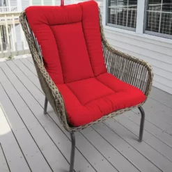 Jordan Manufacturing Custom Order Cushions Outdoor Knife Edge Euro Style Chair Cushion- Sunbrella CANVAS JOCKEY ACR RED ACR GLEN RAVEN