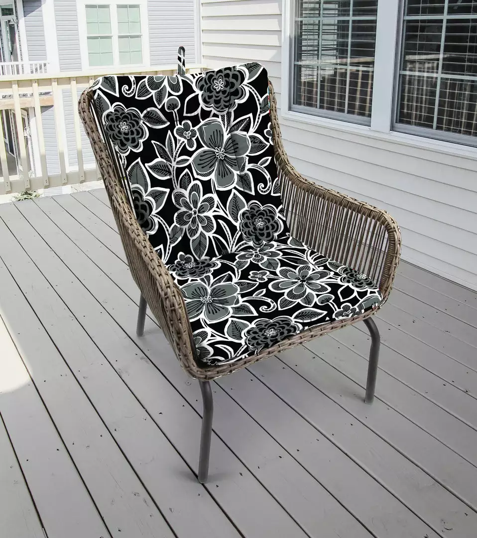 Jordan Manufacturing Outdoor Knife Edge Euro Style Chair Cushion-HALSEY SHADOW RICHLOOM 2 Jordan Manufacturing Outdoor Knife Edge Euro Style Chair Cushion-HALSEY SHADOW RICHLOOM