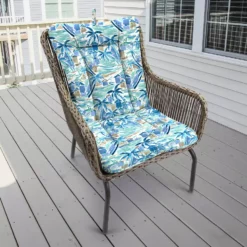 Jordan Manufacturing Outdoor Knife Edge Euro Style Chair Cushion-BALLYFIN BAY BLUE RICHLOOM Custom Order Cushions