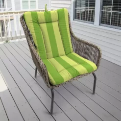 Jordan Manufacturing Outdoor Knife Edge Euro Style Chair Cushion-PREVIEW LEAF RICHLOOM