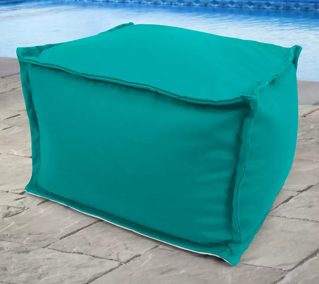 Jordan Manufacturing 20" Square Outdoor Bead Filled Pouf/Ottoman- Sunbrella CANVAS ARUBA GLEN RAVEN Custom Order Cushions 2 Jordan Manufacturing 20" Square Outdoor Bead Filled Pouf/Ottoman- Sunbrella CANVAS ARUBA GLEN RAVEN Custom Order Cushions