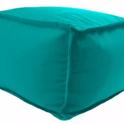 Jordan Manufacturing 20" Square Outdoor Bead Filled Pouf/Ottoman- Sunbrella CANVAS ARUBA GLEN RAVEN Custom Order Cushions