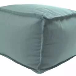 Jordan Manufacturing 20" Square Outdoor Bead Filled Pouf/Ottoman- Sunbrella SHORE LINEN GLEN RAVEN Custom Order Cushions