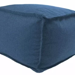 Jordan Manufacturing 20" Square Outdoor Bead Filled Pouf/Ottoman-HUSK TEXTURE CAPRI RICHLOOM