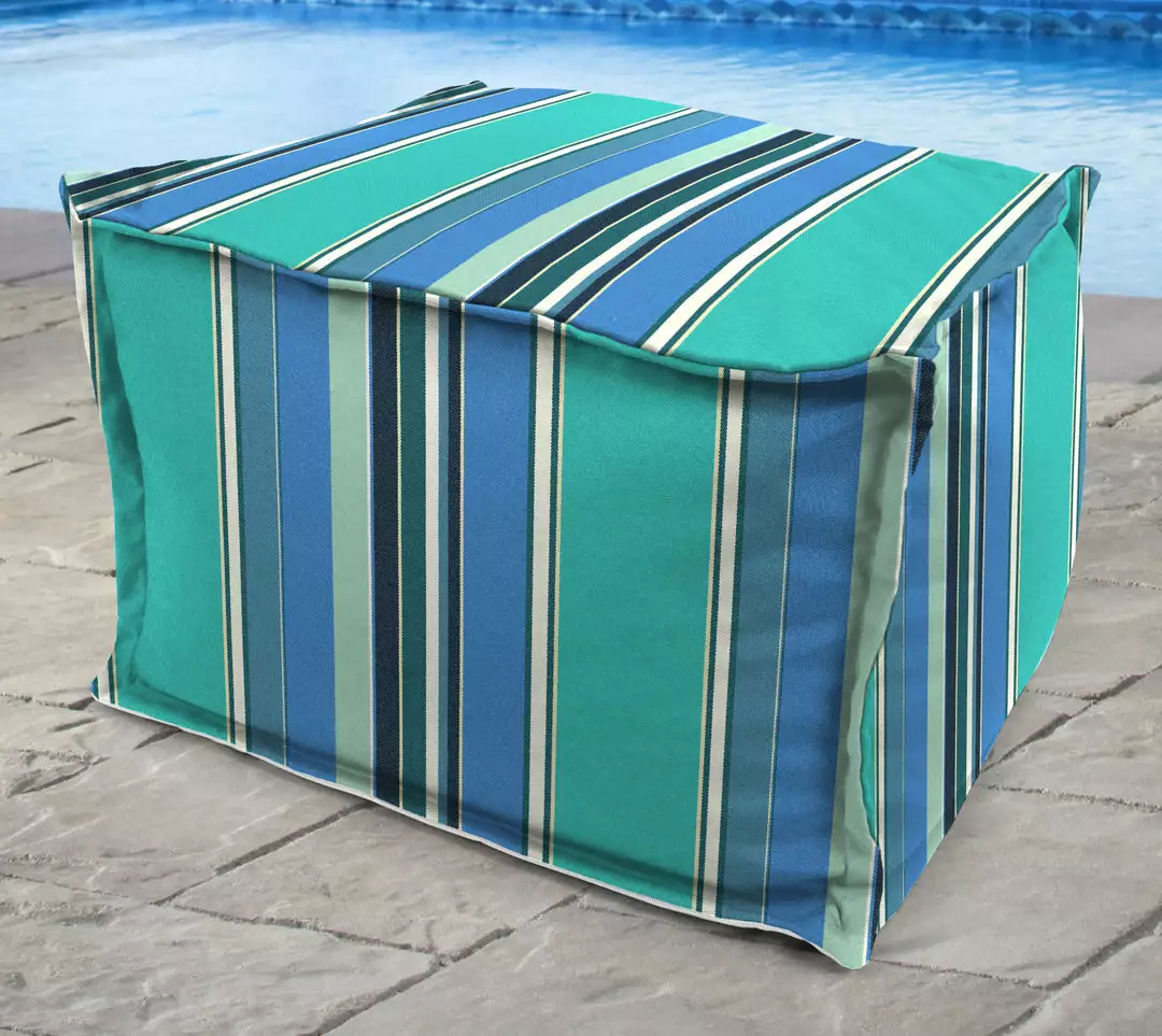 Jordan Manufacturing Custom Order Cushions 20" Square Outdoor Bead Filled Pouf/Ottoman- Sunbrella DOLCE STR OASIS ACR GLEN RAVEN 2 Jordan Manufacturing Custom Order Cushions 20" Square Outdoor Bead Filled Pouf/Ottoman- Sunbrella DOLCE STR OASIS ACR GLEN RAVEN