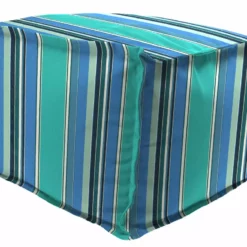 Jordan Manufacturing Custom Order Cushions 20" Square Outdoor Bead Filled Pouf/Ottoman- Sunbrella DOLCE STR OASIS ACR GLEN RAVEN