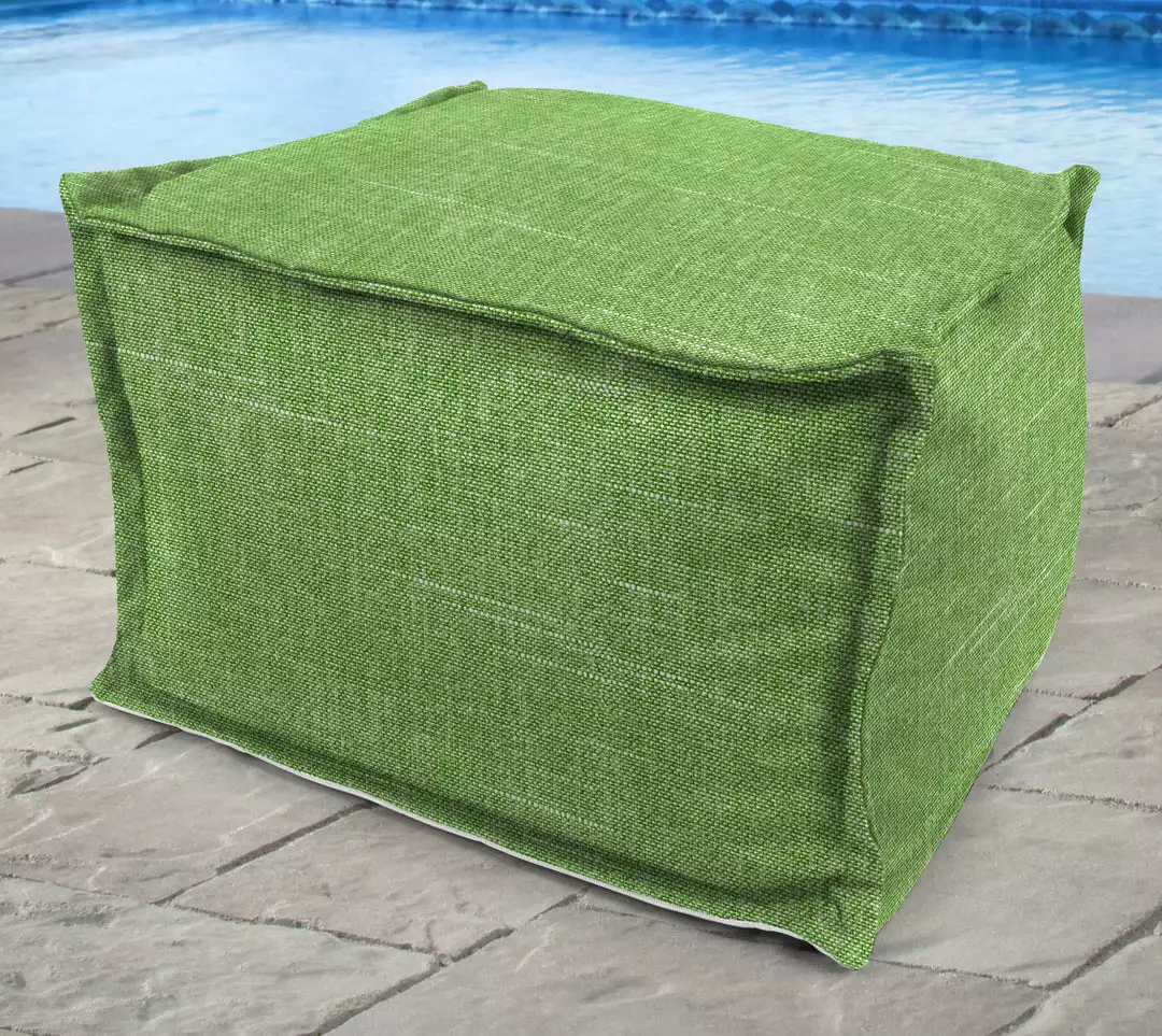 Jordan Manufacturing 20" Square Outdoor Bead Filled Pouf/Ottoman-TORY PALM RICHLOOM 2 Jordan Manufacturing 20" Square Outdoor Bead Filled Pouf/Ottoman-TORY PALM RICHLOOM