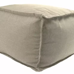 Jordan Manufacturing 20" Square Outdoor Bead Filled Pouf/Ottoman-TORY BISQUE RICHLOOM