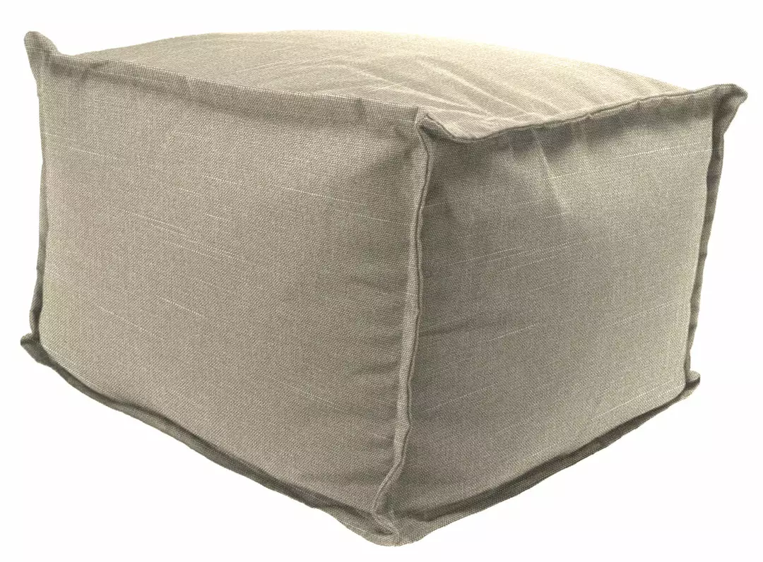 Jordan Manufacturing 20" Square Outdoor Bead Filled Pouf/Ottoman-TORY BISQUE RICHLOOM 1 Jordan Manufacturing 20" Square Outdoor Bead Filled Pouf/Ottoman-TORY BISQUE RICHLOOM