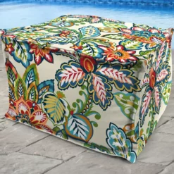 Jordan Manufacturing 20" Square Outdoor Bead Filled Pouf/Ottoman-COPELAND FIESTA RICHLOOM Custom Order Cushions