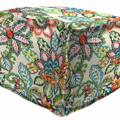 Jordan Manufacturing 20" Square Outdoor Bead Filled Pouf/Ottoman-COPELAND FIESTA RICHLOOM Custom Order Cushions