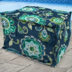 Jordan Manufacturing Custom Order Cushions 20" Square Outdoor Bead Filled Pouf/Ottoman-FANFARE CAPRI