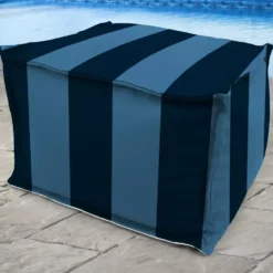 Jordan Manufacturing 20" Square Outdoor Bead Filled Pouf/Ottoman-PREVIEW CAPRI RICHLOOM Custom Order Cushions