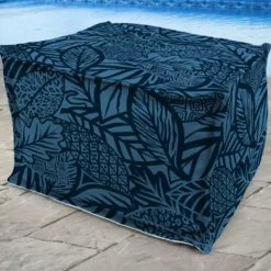 Jordan Manufacturing 20" Square Outdoor Bead Filled Pouf/Ottoman-MAVEN CAPRI Custom Order Cushions