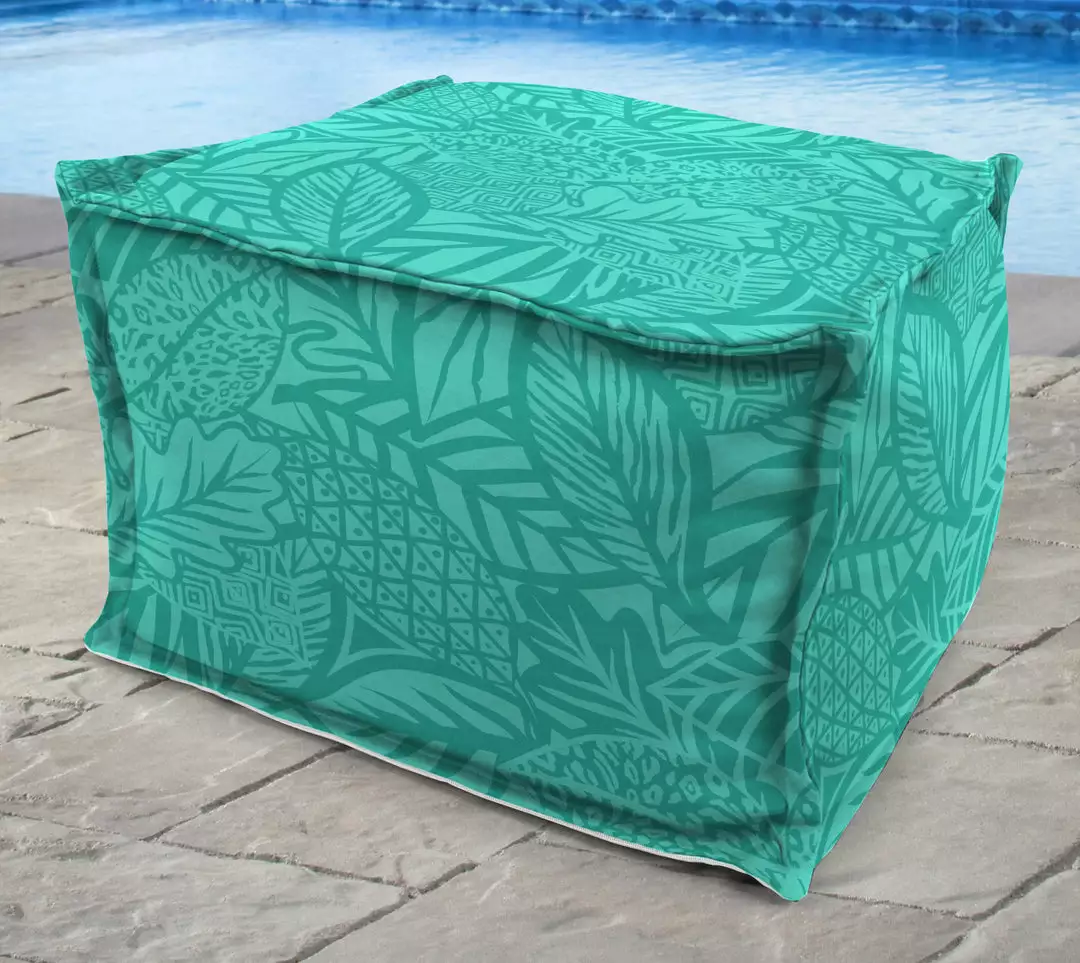 Jordan Manufacturing 20" Square Outdoor Bead Filled Pouf/Ottoman-MAVEN LAGOON Custom Order Cushions 2 Jordan Manufacturing 20" Square Outdoor Bead Filled Pouf/Ottoman-MAVEN LAGOON Custom Order Cushions