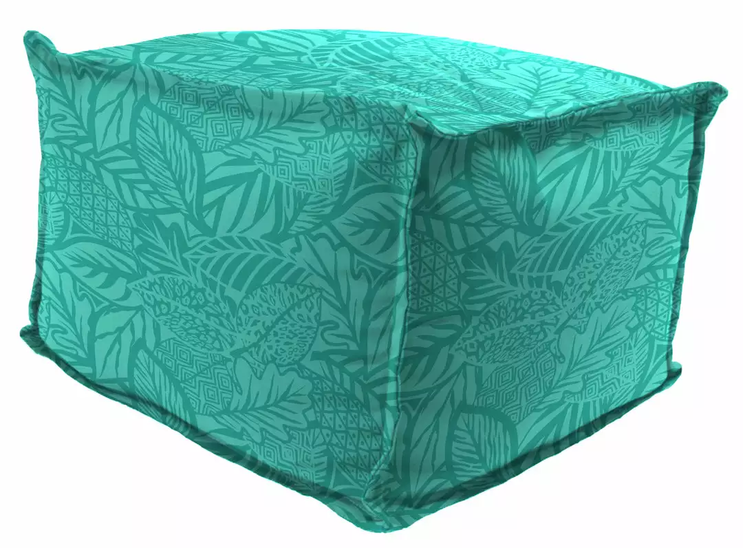 Jordan Manufacturing 20" Square Outdoor Bead Filled Pouf/Ottoman-MAVEN LAGOON Custom Order Cushions 1 Jordan Manufacturing 20" Square Outdoor Bead Filled Pouf/Ottoman-MAVEN LAGOON Custom Order Cushions
