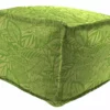 Jordan Manufacturing 20" Square Outdoor Bead Filled Pouf/Ottoman-MAVEN LEAF RICHLOOM
