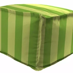 Jordan Manufacturing 20" Square Outdoor Bead Filled Pouf/Ottoman-PREVIEW LEAF RICHLOOM Custom Order Cushions