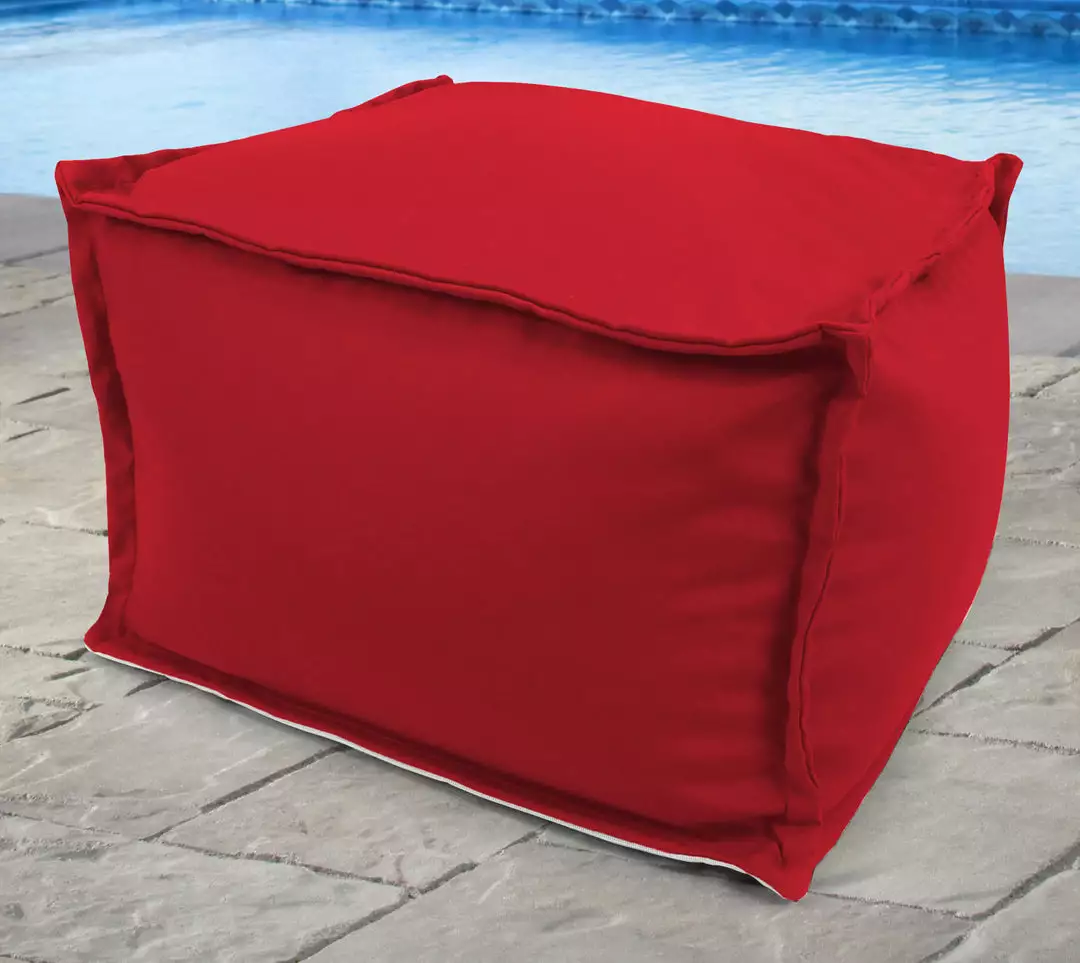 Jordan Manufacturing Custom Order Cushions 20" Square Outdoor Bead Filled Pouf/Ottoman- Sunbrella CANVAS JOCKEY ACR RED ACR GLEN RAVEN 2 Jordan Manufacturing Custom Order Cushions 20" Square Outdoor Bead Filled Pouf/Ottoman- Sunbrella CANVAS JOCKEY ACR RED ACR GLEN RAVEN