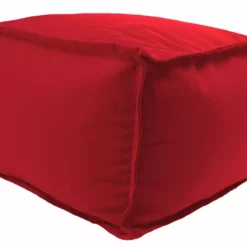 Jordan Manufacturing Custom Order Cushions 20" Square Outdoor Bead Filled Pouf/Ottoman- Sunbrella CANVAS JOCKEY ACR RED ACR GLEN RAVEN