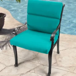 Jordan Manufacturing Custom Order Cushions Outdoor French Edge Dining Chair Cushion- Sunbrella CANVAS ARUBA GLEN RAVEN