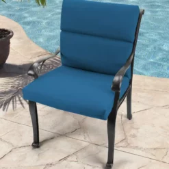 Jordan Manufacturing Outdoor French Edge Dining Chair Cushion- Sunbrella CAVAS REGATTA GLEN RAVEN Custom Order Cushions
