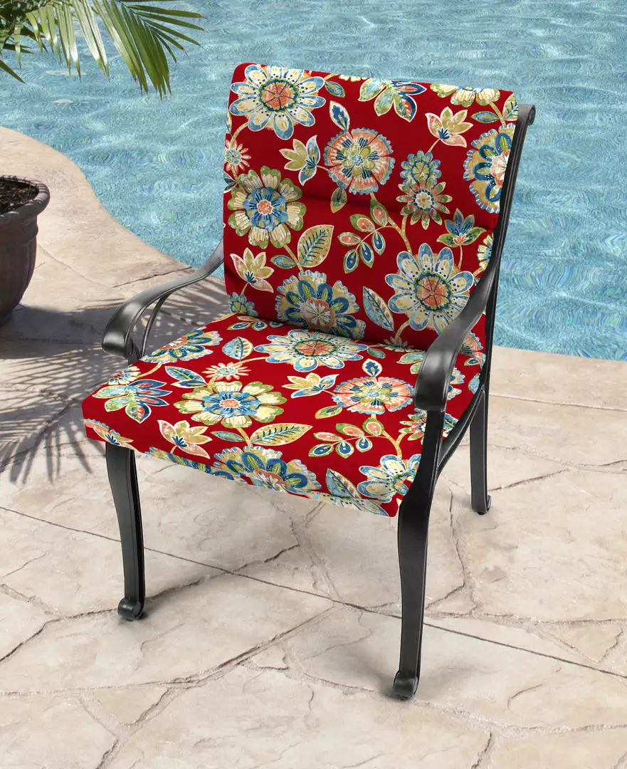 Jordan Manufacturing Custom Order Cushions Outdoor French Edge Dining Chair Cushion-DAELYN CHERRY RICHLOOM 2 Jordan Manufacturing Custom Order Cushions Outdoor French Edge Dining Chair Cushion-DAELYN CHERRY RICHLOOM