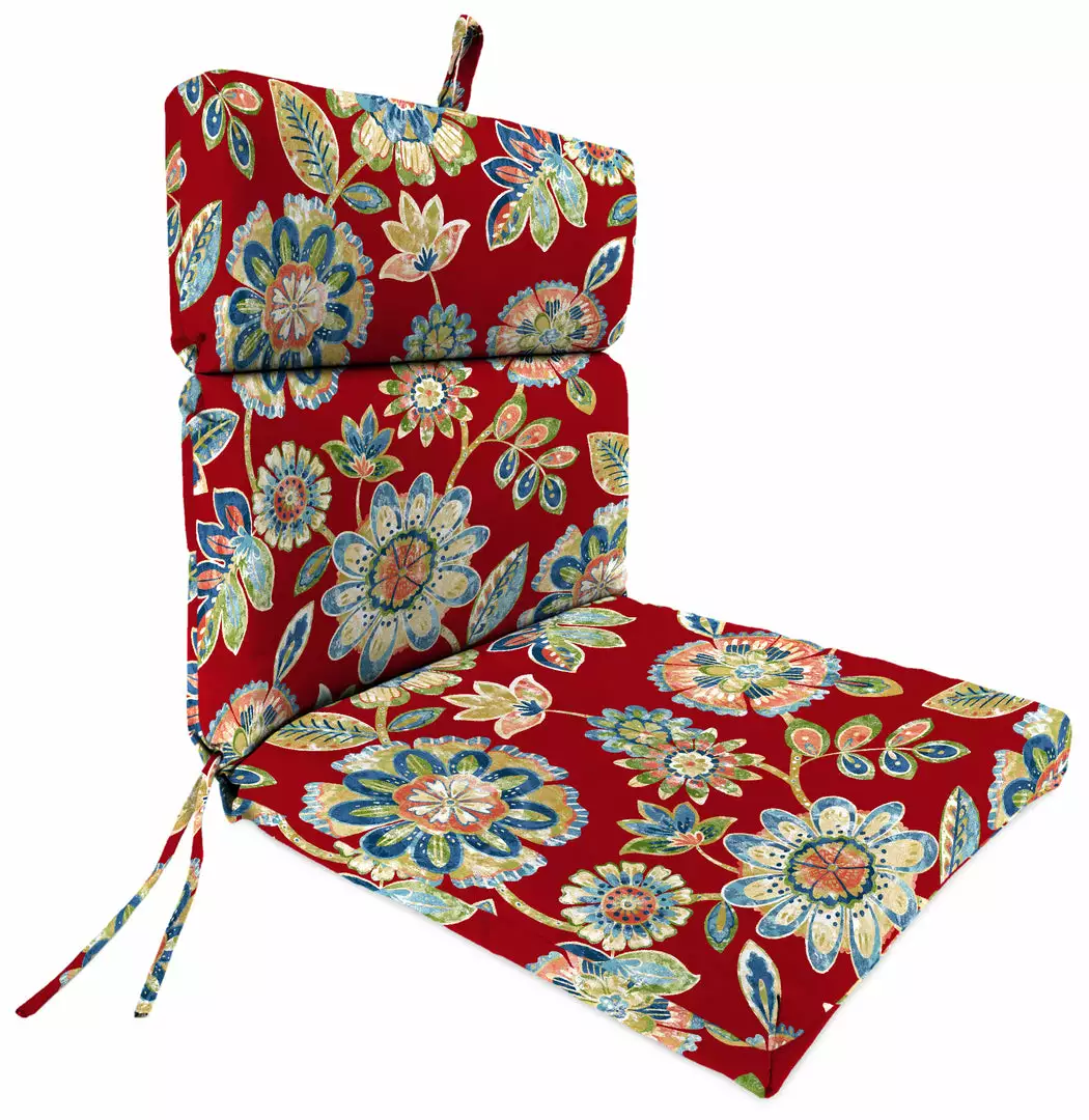 Jordan Manufacturing Custom Order Cushions Outdoor French Edge Dining Chair Cushion-DAELYN CHERRY RICHLOOM 1 Jordan Manufacturing Custom Order Cushions Outdoor French Edge Dining Chair Cushion-DAELYN CHERRY RICHLOOM