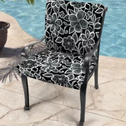 Jordan Manufacturing Outdoor French Edge Dining Chair Cushion-HALSEY SHADOW RICHLOOM