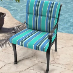 Jordan Manufacturing Custom Order Cushions Outdoor French Edge Dining Chair Cushion- Sunbrella DOLCE STR OASIS ACR GLEN RAVEN