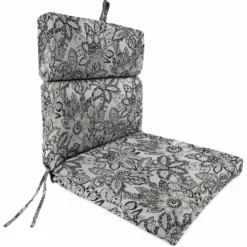 Jordan Manufacturing Outdoor French Edge Dining Chair Cushion-COPELAND NOIR RICHLOOM