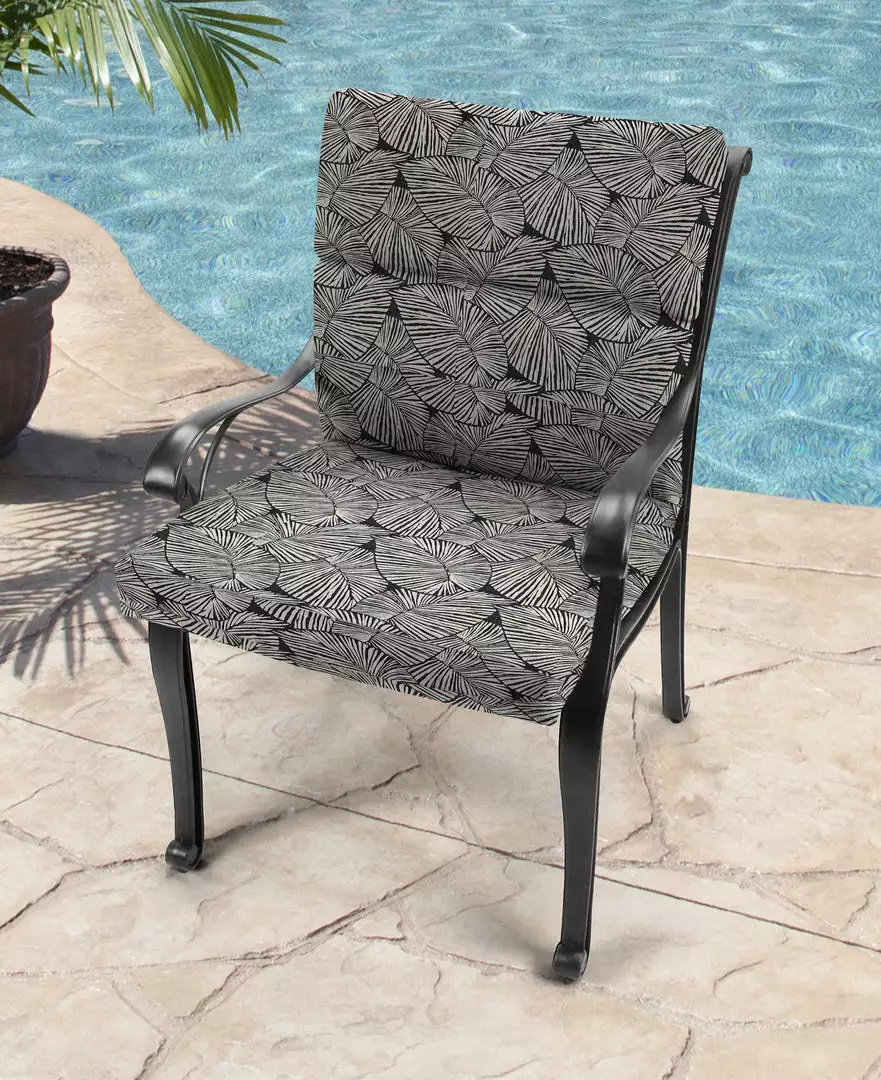 Jordan Manufacturing Custom Order Cushions Outdoor French Edge Dining Chair Cushion-TALIA NOIR RICHLOOM 2 Jordan Manufacturing Custom Order Cushions Outdoor French Edge Dining Chair Cushion-TALIA NOIR RICHLOOM