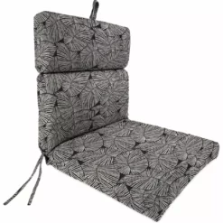 Jordan Manufacturing Custom Order Cushions Outdoor French Edge Dining Chair Cushion-TALIA NOIR RICHLOOM