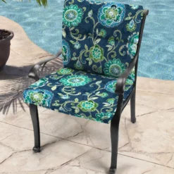 Jordan Manufacturing Outdoor French Edge Dining Chair Cushion-FANFARE CAPRI