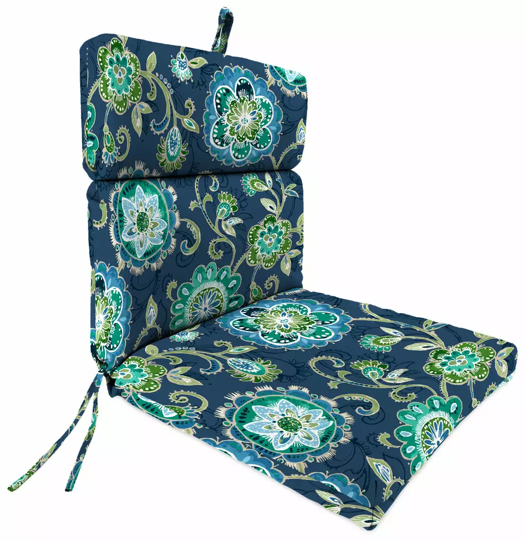 Jordan Manufacturing Outdoor French Edge Dining Chair Cushion-FANFARE CAPRI 1 Jordan Manufacturing Outdoor French Edge Dining Chair Cushion-FANFARE CAPRI