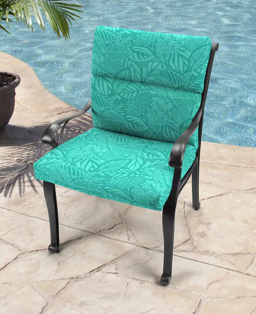 Jordan Manufacturing Outdoor French Edge Dining Chair Cushion-MAVEN LAGOON 2 Jordan Manufacturing Outdoor French Edge Dining Chair Cushion-MAVEN LAGOON