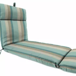 Jordan Manufacturing Outdoor French Edge Chaise Lounge Cushion- Sunbrella GETAWAY MIST GLEN RAVEN