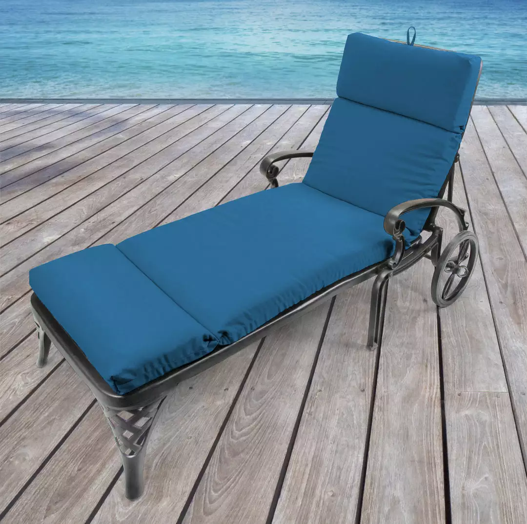 Jordan Manufacturing Outdoor French Edge Chaise Lounge Cushion- Sunbrella CAVAS REGATTA GLEN RAVEN Custom Order Cushions 2 Jordan Manufacturing Outdoor French Edge Chaise Lounge Cushion- Sunbrella CAVAS REGATTA GLEN RAVEN Custom Order Cushions