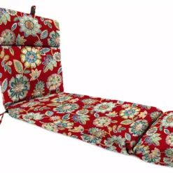 Jordan Manufacturing Outdoor French Edge Chaise Lounge Cushion-DAELYN CHERRY RICHLOOM Custom Order Cushions