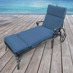 Jordan Manufacturing Outdoor French Edge Chaise Lounge Cushion-HUSK TEXTURE CAPRI RICHLOOM