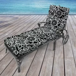 Jordan Manufacturing Custom Order Cushions Outdoor French Edge Chaise Lounge Cushion-HALSEY SHADOW RICHLOOM