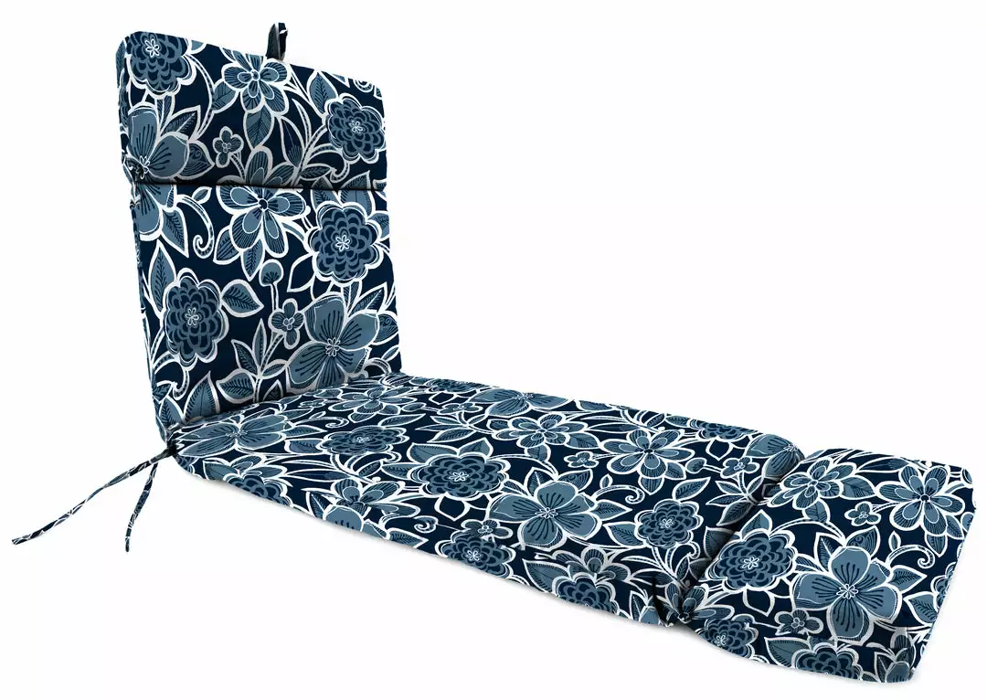 Jordan Manufacturing Custom Order Cushions Outdoor French Edge Chaise Lounge Cushion-HALSEY NAVY RICHLOOM 1 Jordan Manufacturing Custom Order Cushions Outdoor French Edge Chaise Lounge Cushion-HALSEY NAVY RICHLOOM