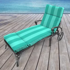 Jordan Manufacturing Custom Order Cushions Outdoor French Edge Chaise Lounge Cushion-PREVIEW LAGOON