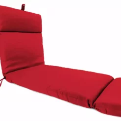 Jordan Manufacturing Outdoor French Edge Chaise Lounge Cushion- Sunbrella CANVAS JOCKEY ACR RED ACR GLEN RAVEN