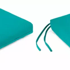 Jordan Manufacturing Set Of 2 Outdoor French Edge Seat Cushions- Sunbrella CANVAS ARUBA GLEN RAVEN Custom Order Cushions