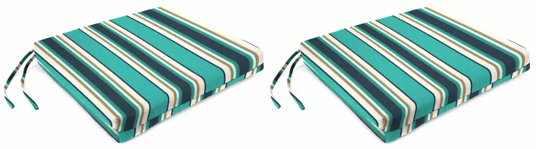 Jordan Manufacturing Set Of 2 Outdoor French Edge Seat Cushions- Sunbrella TOKEN SURFSIDE GLEN RAVEN Custom Order Cushions 1 Jordan Manufacturing Set Of 2 Outdoor French Edge Seat Cushions- Sunbrella TOKEN SURFSIDE GLEN RAVEN Custom Order Cushions